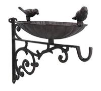 AB Tools Wall Mount Bird Bath Cast Iron Feeder Ornament Garden Feature Statue Fence