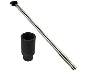 AB Tools Wheel Nut 27mm Socket 1/2" Dr Deep & 24" Power Breaker Bar