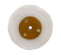 AB Tools White Close Stitched Metal Polishing Buffing Mop 4" X 1.5" 3 Section 2Nd Stage