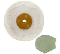 AB Tools White Close Stitched Polishing Buffing Mop 4" X 1" 2 Row With Compound 250G