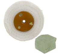 AB Tools White Close Stitched Polishing Buffing Mop 4" X 1.5" 3 Row With Compound 250G