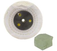 AB Tools White Close Stitched Polishing Buffing Mop 4" X 2" 4 Row With Compound 250G