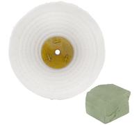 AB Tools White Close Stitched Polishing Buffing Mop 6" X 0.5" 1 Row With Compound 250G