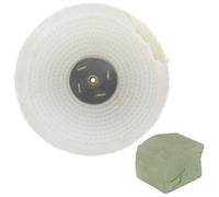 AB Tools White Close Stitched Polishing Buffing Mop 8" X 2" 4 Row With Compound 250G