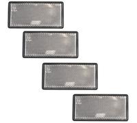 AB Tools White Large / Clear Reflector 4 Pack Trailer Fence Gate Post Self-Adhesive