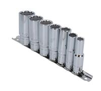 AB Tools Whitworth Sockets 3/8In Drive Double Deep Bsf Bsw 7Pc 1/8In Ww - 1/2In Ww