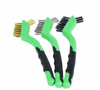 AB Tools Wire Brush Set Rust Removal Cleaning Steel Brass Nylon Tpr Handles 3Pc