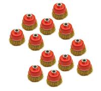 AB Tools Wire Cup Brush / Wheel For Angle Grinder Crimped Brass Coated (12 Pack)