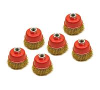 AB Tools Wire Cup Brush / Wheel For Angle Grinder Crimped Brass Coated (6 Pack) Au028