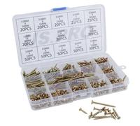 AB Tools Wood Screws Assorted Sizes Pozi Drive Countersunk Fully Threaded 420Pcs