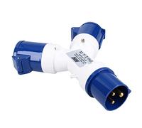 AB Tools Y Splitter 2 Way Adaptor 230V Mains Site Socket Lead Caravan Generator Boat