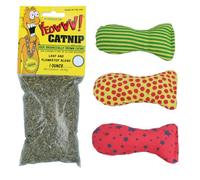 AB Tools Yeow Cat Kitten 10Oz Cat Nip Bag & Stinkie Fish Catnip Toy Bundle Toy Play Gift