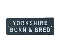 AB Tools Yorkshire Born & Bred Cast Iron Sign Plaque Wall Door Fence Gate Post House