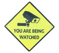 AB Tools You Are Being Watched Cast Iron Sign Plaque Garden Garage Safety Work House