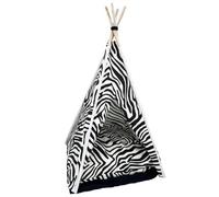 AB Tools Zebra Print Cat Kitten Small Animals Play Tent Tepee Foldable House Cushion Mat