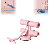 Ab Training Auxiliary Device, Double Suction Cups, Three Levels of Height Adjustment, Multi-functional Adjustable Trainer Equipment, Fitness Equipment for Home & Gym (Pink)