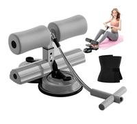 Ab Training Auxiliary Device for Women, Sit Up Machine Foot Holder with bands, Double Suction Cups Trainer Equipment - Strengthen Abs & Waist at Home or Gym with a Waist Support Belt (Gray)