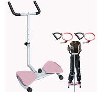Ab Waist Twisting Machine with Handlebar, 330 lbs Capacity Waist Twister for Women Belly Fat, Home Gym Exercise Equipment for Slim Waist and Core Ab Exercise (Pink with Armrests)