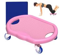 Ab Wheel Board, Core Workout Trainer, 32 x 27 x 9 cm/12.6 x 10.63 x 3.54 Inches Silent Abdominal Wheel with Mat, Full Body Fat Burning Tool for Gym Home Workout PVC + Stainless Steel