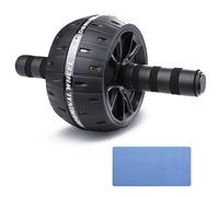 AB Wheel Roller, Exercise Abdominal Wheel Fitness for Gym & Home, Work-out Strength-Training Equipment with Knee Pad, 12"W, Model - Black