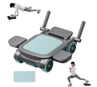 Ab Wheel Roller for Abs Workout - 4 Wheel Auto Return Ab Roller for Home Gym, Core Strengthener & Belly Fat Burner - Portable Abdominal Exercise Equipment for Men & Women (Blue)