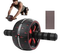 Ab Wheel Roller - Grip Core Strength Trainer, Plus Protective Knee Cushion | Heavy-duty Exercise Device, Portable Home Fitness Gear, Complete Abdominal Workout Tool, Body Conditioning Equipment Module