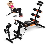 Ab Workout Bench for Home Gym, Abs Workout Equipment, Multi-Functional Adjustable Ab Crunch Machine, Abs Exercise Equipment for Total Body Workout (Black)