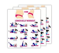 Ab Workout Chart Posters, With Visualized Movement Guidance, 3pieces, Motivational Wall Exercise Poster Set, Detailed Muscle Workout Routine Display, For Women Men Athletes Beginners Use