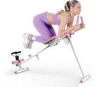 Ab Workout Equipment, Ab Machine with Height Adjustable and Stability, Ab Workout Equipment Home Gym Coaster for Stomach at Office,Pink