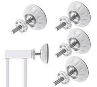 AB1 4Pcs Spindle Rods 8mm Extra Long Kids Gate Threaded Spindle Rods Anti-Slip Baby Gates Accessory Screw Bolts Kit with Wall Fixer for Pressure Mounted Baby and Pet Safety Gates AB1