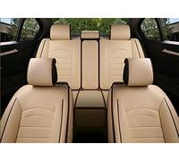 AB1 flexzon Beige Car Seat Covers Pu Leather Universal Dog Pet Protector Full Set Front Rear