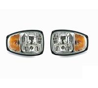 AB1 Front LH + RH Halogen Head Lights Lamps Indicator + Socket For Excavator Digger Loader