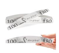 Aba Group 10-Pack Professional Nail Files Flaming Half Moon. Crescent 100/180 Standard, Disposable, Individually Packed, Safety Pack, File Set, Made in EU