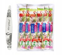 Aba Group Nail Files 100/180 Wings Standard Flamingo Safe Packaging, Professional Nail File Set, Pack of 100