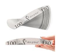 ABA Group Pack of 25 Flaming Half Moon Professional Nail Files, 100/180 Standard Single Use, Quality Abrasion-resistant File Set, Made in EU