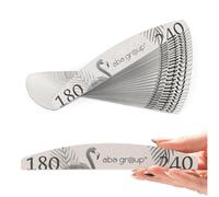ABA Group Pack of 25 Flaming Half Moon Professional Nail Files, 180/240 Standard Single Use, Quality Abrasion-Resistant File Set, Made in EU