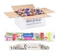 ABA GROUP Professional Nail Files 100/180 Half Moon Standard Flamingo Safe Package Nail File Set for Nails Disposable Nail Files, Pack of 500