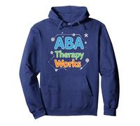ABA Therapy Works: Autism Support Professionals Pullover Hoodie, Adult Unisex, Navy, M