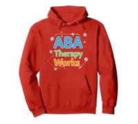 ABA Therapy Works: Autism Support Professionals Pullover Hoodie, Adult Unisex, Red, M