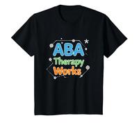 ABA Therapy Works: Autism Support Professionals T-Shirt, Kids, Black, 6 Years