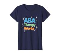 ABA Therapy Works: Autism Support Professionals T-Shirt, Women, Navy, XL
