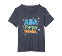 ABA Therapy Works: Autism Support Professionals T-Shirt, Women's Plus, Heather Blue, 2X