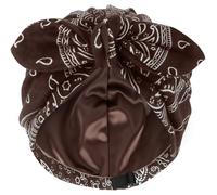 Ababalaya Satin Lined Beanies for Women Chemo Headwear Silky Lined Cotton Sleeping Cap, Brown, One size