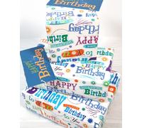 Abacus 03460A "Paint The Town" Gift Wrap Pack with 2 Sheets & 2 Tags, Plastic free & FULLY RECYCLABLE, multicoloured