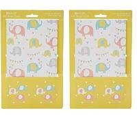 Abacus 10007A"Elephant Fun" Gift Wrap Pack with 2 Sheets/Strung Tags FULLY RECYCLABLE, 500mm x 700mm (Pack of 2)