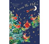 Abacus Across the Miles Christmas Card - Christmas Carol Robins Embossed with Foil Details - Eco-Friendly and Recyclable Cards