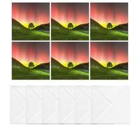 Abacus Blank Greeting Cards 6 Pack with Envelopes - Sycamore Gap Night Sky Landscape - British Landmark Notecards - All Occasion - Recyclable Cards