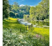 Abacus Blank Note Cards 6 Pack with Envelopes - River Lathkill, Peak District Countryside - British Landscape Notecards - All Occasion - Recyclable Cards