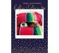 Abacus Brother & Sister-in-Law' Wedding Anniversary Card - Sleeping Dogs Polaroid with Foil Detail - Eco-Friendly & Recyclable Cards