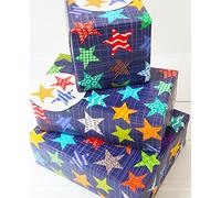 Abacus Cards AMZ03A Male Wrapping Paper Gift Wrap Multipack, 6 Recyclable Folded Sheets and 6 Tags